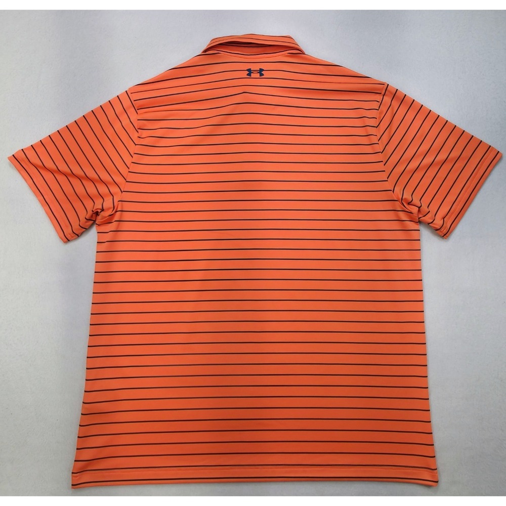 Under Armour The Playoff Polo Shirt Mens XL LIMITED USE Neon Orange Blue Stretch - Picture 7 of 8